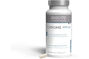 BIOCYTE Cr Chrome Oligosorb - Complément Alimentaire Glycémie Normale - A base de Chrome, Levure de Bière et Niacine - 60 Gélules - Programme de 2 Mois