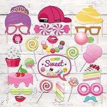 25 Süßigkeiten-Fotoautomaten-Requisiten – Für Candyland-Partys, Geburtstag, Selfie & Deko