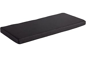 AFEBOO Coussin de banc 2/3 places pour intérieur ou extérieur, coussin antidérapant doux lavable pour terrasse, cuisine, salle à manger (noir, 60 x 40 x 5 cm)