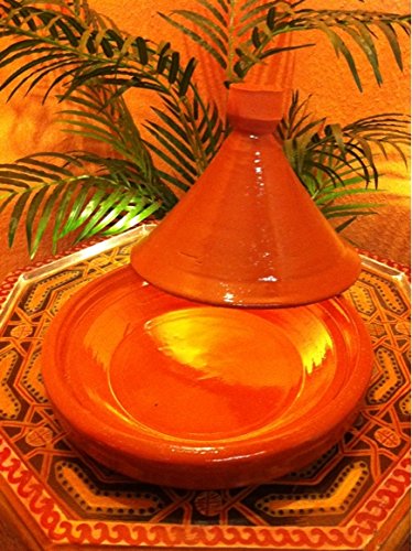 2er Set, marokkanische Marrakesch Tajine Tagine zum kochen Berber Ø 30cm für 3-5 Personen + marokkanische Küche Kochbuch - 3
