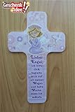Kinderkreuz als ideales Taufgeschenk für Mädchen und Jungen mit „Lieber Engel begleite mich …“ im Kinderzimmer an Schrank, Tür oder Wand aufhängen – aus unserer Reihe Babygeschenke und Geschenkideen zur Taufe - 5