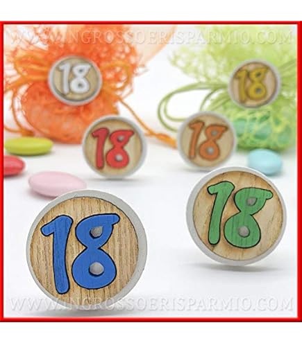 DLM-29173-bianco (Kit 12 Pezzi) Magnete Calamita Cuore 18 Diciottesimo Compleanno in Legno Segnaposto Confettata_Bianco bomboniera