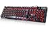 Rii RK100 3 Color LED Backlit (Red/Purple/Blue) Mechanical Feeling USB Wired Gaming Keyboard Black UK Layout