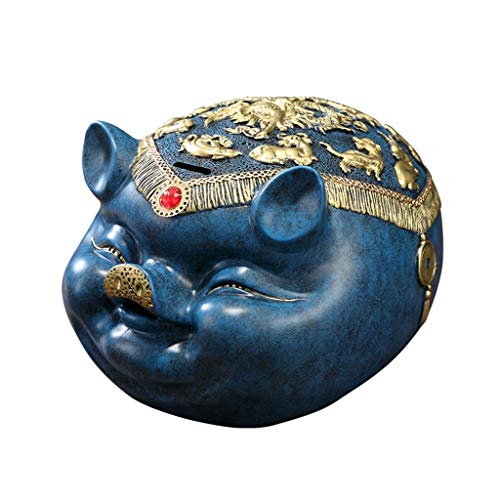 Preisvergleich Produktbild SISIZHANG Sparschwein Kind Spardose Keramik Sparschwein Wohnzimmer Schlafzimmer Dekoration Einfache Mode Schwein Ornament (Color : Blue, Size : 28CM*16CM*18CM)