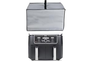 Amerbtech Housse pour friteuse à air résistante à la chaleur, imperméable à l'eau et à la poussière Housse de protection pour friteuse à air Ninja Foodi MAX Dual Zone AF400EUCP/AF500EU (Gris)
