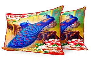DreamVio Jute Fabric Printed Decorative Pillow/Throw/Cushion Covers for Living Room, Bed Room, Sofa,Chairs,Pillow Cases, Pillow Covers Set of 2, Size 12x18 Inches Style126