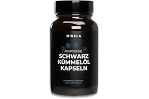 Nigela Schwarzkümmelöl Kapseln kaltgepresst - 2000mg pro Tagesdosis - Ägyptisches Schwarzkümmelöl ungefiltert - Hochwertige S