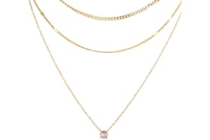 Mikovivi 3st Stapel Guld Halsband Set för Kvinnor, Förgyllning Staplingsbar Fint Halsband med Kubisk Zirkonia Hänge Chunky Ku
