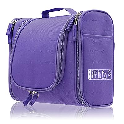Sumnacon Trousse de Toilette avec Crochet, Suspendu,robuste Organiser maquillages ou pour Vacance (Violet )