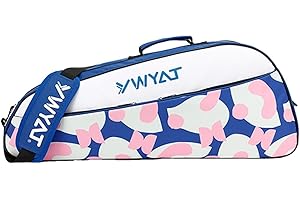 UNISTRENGH - Bolsa de bádminton, bolsa para raqueta de tenis, bolsa de bádminton para 3 raquetas de bádminton, lona, impermeable, correa ajustable y desmontable