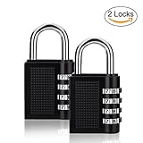 2 Pack Combination Lock, GOCHANGE 4 Digit Code Travel Lock, Luggage Locks, Combination Locks Padlock Best for School Gym Locker,Luggage Suitcase Baggage Locks,Filing Cabinets,Toolbox,Case