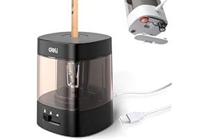 SOKIWI Elektrischer anspitzer,Bleistiftspitzer, 3 Schärfeinstellungen, Akku oder 2 A USB-Stromversorgung, Wolframklinge 5,000 Anwendungen, Für 6–8 mm, niedliche Form, Geschenk für Kinder