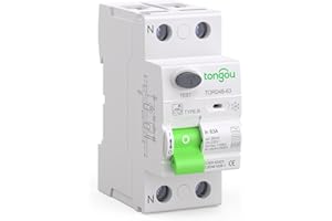 TONGOU Type B RCD Circuit Breaker - 63A 30mA 1P+N 230V 10kA RCD RCCB, A High-Performance Leakage Protection Device Designed for Inverters, EV Charging Stations, and Solar Power Systems