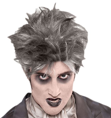 Preisvergleich Produktbild erdbeerloft - Damen Perücke Kurze Haare Vampir, Grau