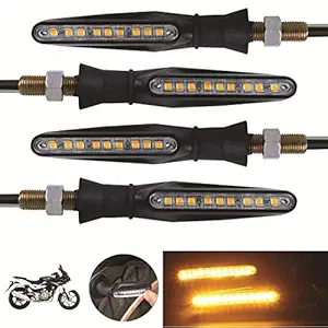 Avinavv Pack of 4 Amber Bright SMD LED KTM Style Indicators for Universal All Bike Models.