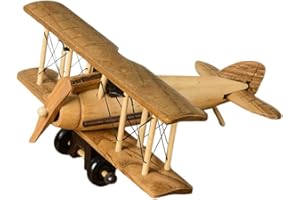 KATUTUDE in Legno 3D Aliante Aereo Retro Modello Aereo, Vintage Artigianato in Ferro retrò Biplano per Aerei in Ferro Battuto, Modello di Aeroplano per Bambini Decorazioni per La Casa