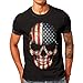 Produktbild Herren Tops,Resplend Männer 3D Skeleton Drucken Sport Kurzarm Sommer T-Shirts Slim Fit Casual Tops Lässige Fitness Pullover Bluse (Schwarz, XL)