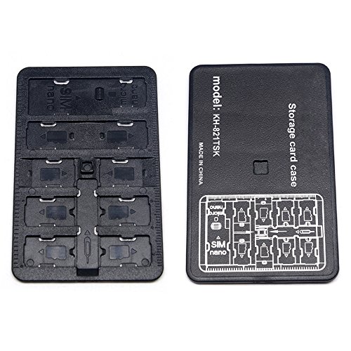 Mcoplus Water-Resistant & Shockproof Halter Storage Memory Card Case KH 821TSK KH-42 für SD-Karte/TF-Karten/SIM-Karten/Nano Karten (schwarz) - 2