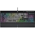 Corsair K55 RGB PRO XT Wired Membrane Gaming Keyboard (Dynamic RGB Backlight, 6 Macro Keys with Elgato Software Integration, Dust and Resistance IP42) AZERTY Black