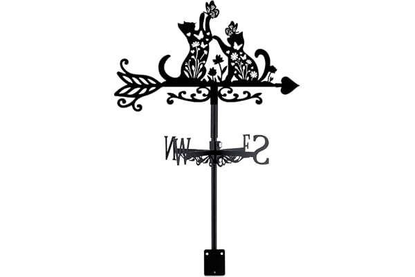 SUPERDANT Girouette de Jardin Exterieur en Forme de Papillon pour Toit Girouettes en Forme de Chat Girouette pour Abri de Jardin Indicateur de Direction du Vent Deco Exterieur