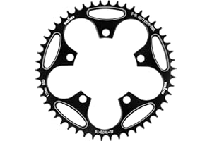 BIKECO Bicycle Narrow Wide Chainring 110/130BCD 5 Screws Round Bicycle Chainring 36/38/40/42/44/46/48/50/52/54/56/58/60T Bicycle Chainring for 9 10 11 Speed Road Bike MTB