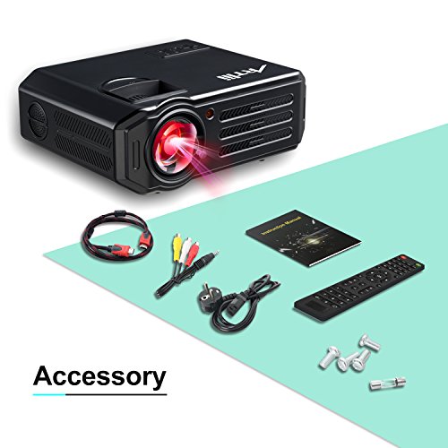 Proiettore HD, Artlii Videoproiettore LED 3500 Lumen Portatile Multimedia Home Theater con TV/AV/VGA/USB/HDMI Supporto TV Laptop Android iPad Smartphone Android