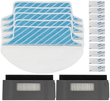 YTT 5 pcs Cleaning Cloths Mop + 2 Sets of High Quality Hepa Filter for Ecovacs DT85 DT83 DM81 Robotic Vacuum Cleaner for Dust Cleaning