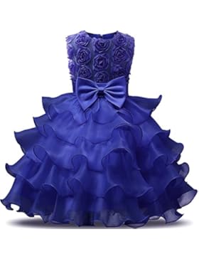 NNJXD Mädchen Kleid Kinder Rüschen Spitze Party Brautkleider