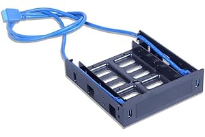 Hopbucan 2 X USB 3.0 Frontblende mit 3,5--GeräT/HDD oder 2,5--SSD/HDD 5,25-Diskette zu Optischem Laufwerksschacht-Halterung