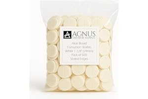 CHURCH SUPPLY Altar Bread White 1 1/8" Pack of 500, Communion Wafers, Peoples Bread, Communion Hosts