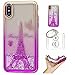 Produktbild Hülle iPhone X Hülle Transparent Hardcase,3D Galvanotechnik TPU Kreative Liquid Bling Hülle Case Für Apple iPhone X ,Dynamisch Kristall Handytasche + Schlüsselanhänger (R) (2)