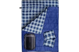 ArkCamp Double Sleeping Bag, 2024 New Version Adult Two Person Lightweight Sleeping Bag King Size Sleeping Bag 4 Seasons Camping Sleeping Bag with Pillow for Adult Youth Hiking Indoor Outdoor