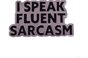 INSTITIZER I Speak Sarcasm Words Brooch Funny Ice Breaker Metal Badge Quotes Enamel Lapel Pin Badge Funny Sarcastic Metal Pin for Backpacks Clothing Accessory DIY Crafts Women Men Friends Gift