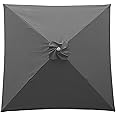 QYLJZB 6.5Ft Parasol Umbrella Replacement Canopy, 4 Ribs Outdoor Patio Market Replacement Umbrella Cover for Outdoor Patio Table Umbrella Replacement Cover (Grey)