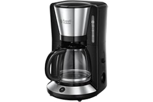 Russell Hobbs Cafetière filtre [Technologie WhirlTech pour extraction & arôme optimaux] Adventure (10 tasses, verseuse en verre 1,25L, Maintien au chaud, Auto Off, antigoutte) Machine à café 24010-56
