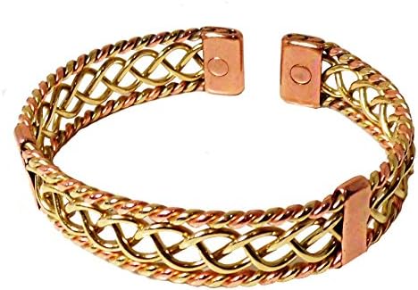 84M Magnetic Therapy Copper & Brass Bracelet / Bangle Delicately Handcrafted and Superbly Finished - in the UK