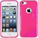Produktbild PhoneNatic Case für Apple iPhone 5c Hülle Silikon pink S-Style Logo + 2 Schutzfolien