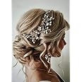 Handmadejewelrylady Accessorio per capelli in cristallo, nuziale a forma di vite, per matrimonio, damigelle d'onore