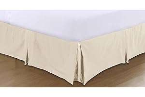 A ATH COLLECTION Pleated Base Valance Sheet Easy Care Polycotton Base Valances Bed Skirt with 40 CM Valance Drop (Single, Mocha)