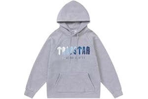 Generico Felpa con Cappuccio Trapstar Manica Lunga Plush Pullover Felpe con Cappuccio Cotone Casual Athletic Workout Pullover con Logo Ricamato per Le Donne degli Uomini, S-XL