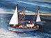 Produktbild Schiffsmodell Kutter Helga Miniatur Boot Schiff Dekoration