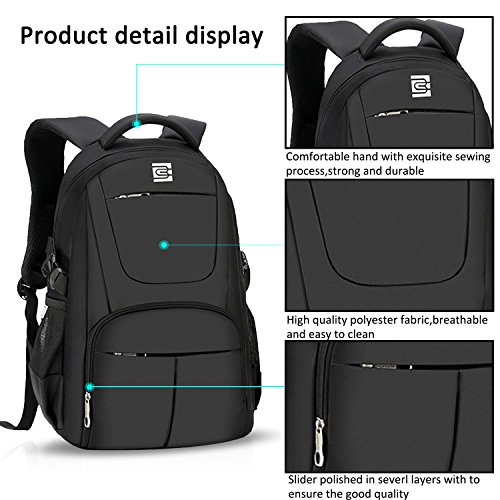 FANDARE Mode Rucksack 15.6 Zoll Laptoprucksäcke Notebook Fahrradrucksäcke Wanderrucksäcke Schulrucksack Outdoor Backpack Daypack Reisen Studenten Herren Damen Wasserdicht USB Port Polyester - 7