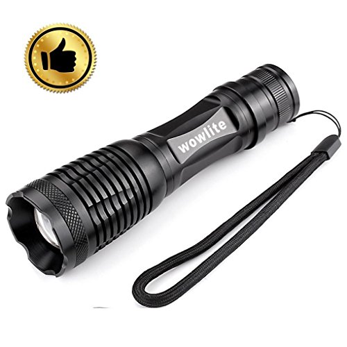 LED Torch Flashlight, Wowlite 1600 LM Ultra Bright - CREE XML T6 Pocket Torch with 5 Light Modes and Adjustable Focus for Emergency Camping Hiking (1PACK)
