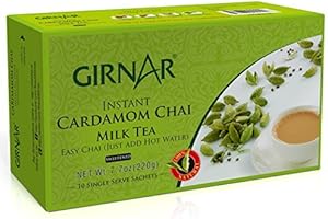 Girnar Instant Chai Premix con cardamomo, paquete de 10 sobres de Girnar