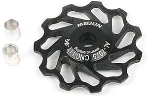 VOANZO Puleggia deragliatore Guida in Alluminio Ruota deragliatore Bici Puleggia deragliatore per Bici da Strada MTB (Nero)