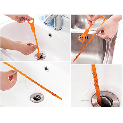 (60cm / 51cm) 7 Stk Abflussreiniger Abfluss verstopft reinigen Rohrreinigung Duschabfluss Haare Entferner Drain Remover Reinigungs Tool für Küche / Waschbecken / Badewanne - 7