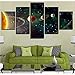 Produktbild Pmhhc Wandkunstausgangsdekor-Leinwand-Malerei-Hd-Drucke 5 Stücke Planetenlandschaft Modulare Bilder Für Nacht Hintergrund Kunstwerk Poster-10X15/2/25Cm,With Frame