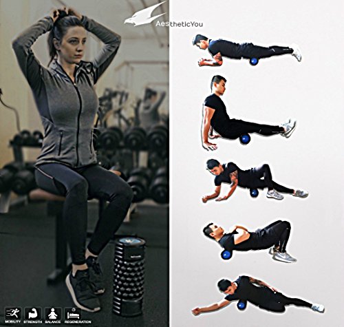 Faszienrolle im Set: 2 in 1 Massagerolle für ideales Faszientraining. Die perfekte Fitnessrolle zur Faszientherapie und Selbstmassage [Inklusiv:Theraband zur Behandlungsoptimierung und praktische Tragetasche. Gratis: E-Book und Video-Einführung] - 6