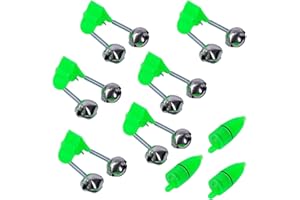 KLOPINXINGH Fishing Bells Fishing Alarm Light Luminous Twin Bells Plastic Fishing Bells Clips Fishing Rod Alarm with Dual Alert Bells Fishing Bite Alarm Indicator On Fishing Rod (9 deep Green)