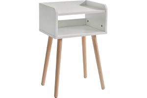 IBUYKE nattduksbord, sidobord med öppna fack, vit WNS003W